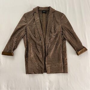 Akris Blazer Jacket Top Women's Sz 8 Metallic Textured Lightweight Formal Classy